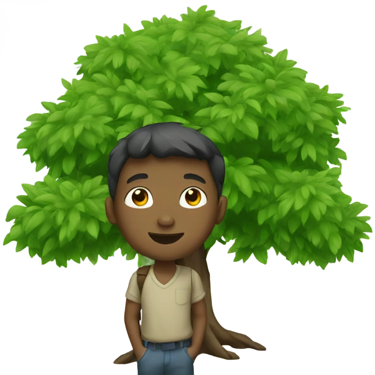 Boy under tree  emoji