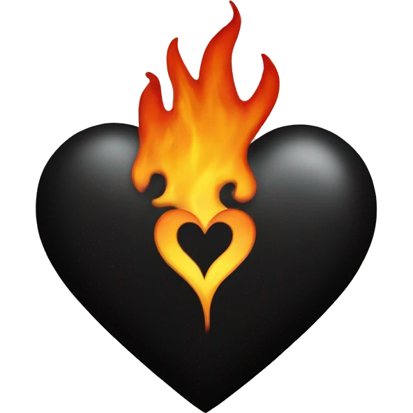 black heart with flames emoji