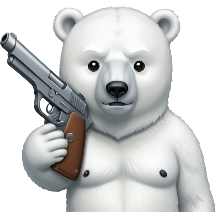 A polar bear with a gun emoji