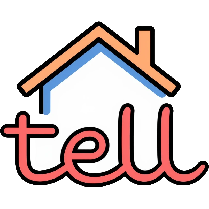 home with the text "tell" emoji