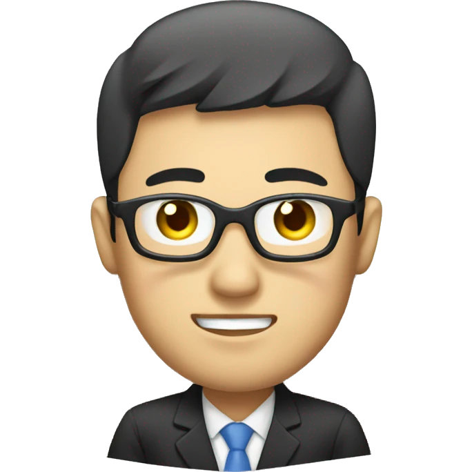 a chinese employee at his desk emoji