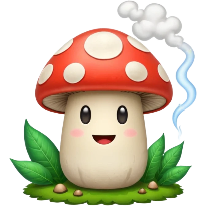 Happy mushroom smoking emoji