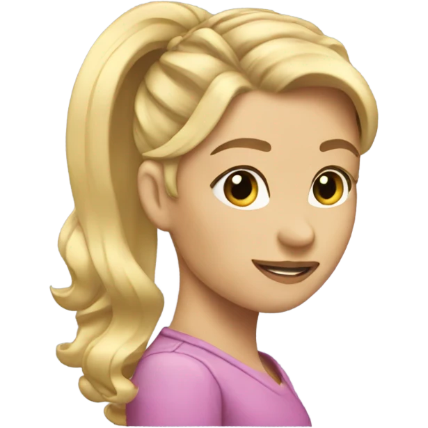 Blonde hair side ponytail one image emoji
