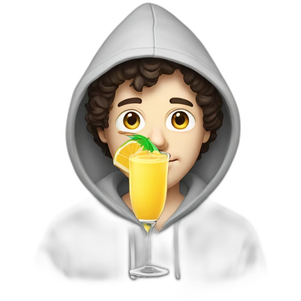 josh brener from silicon valley in hoodie holding Piña colada emoji