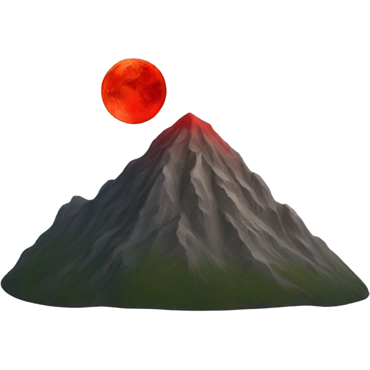 mountain and red moon emoji