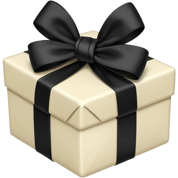 ivory present with black bow emoji