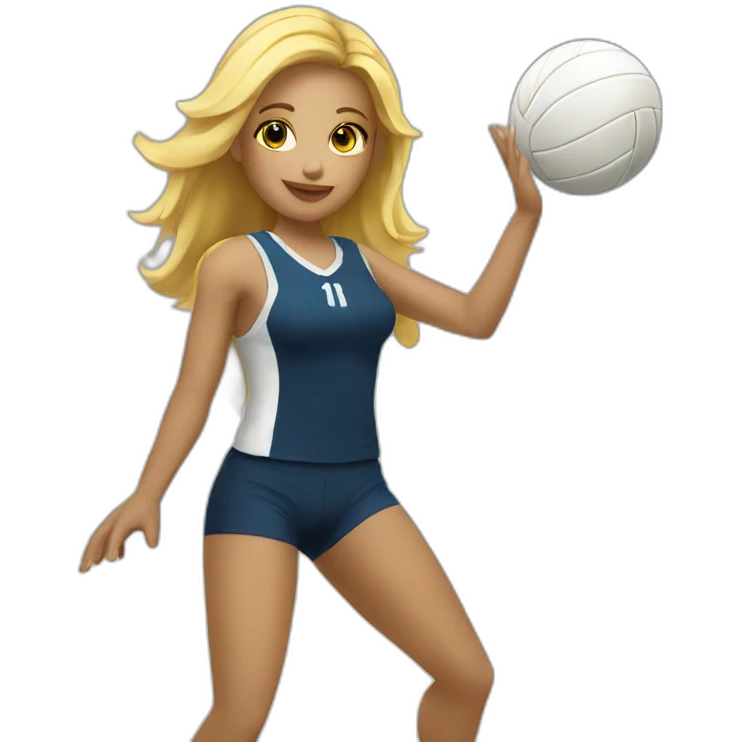 blonde girl plays volleyball emoji