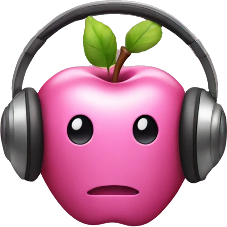 pink apple headphones emoji