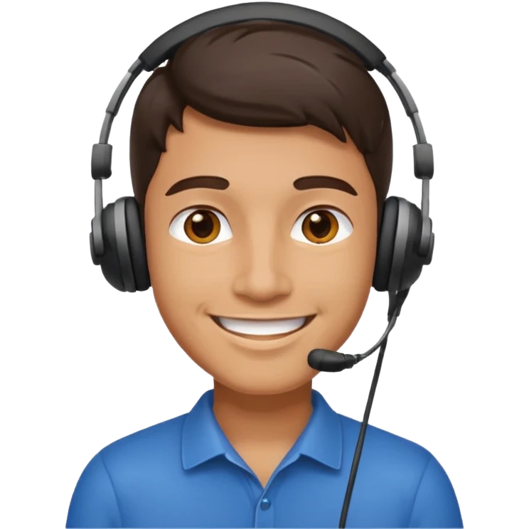 receptionist face guy with headpset emoji