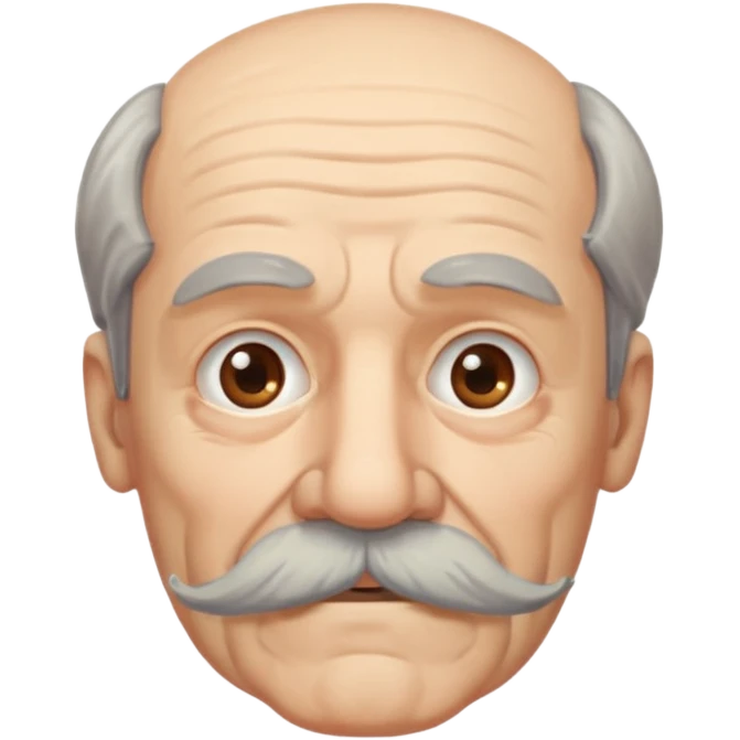 old mustache man,Big mustache.
negative: Dont use same face style. emoji