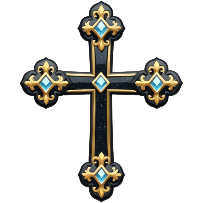 Glitter black cross emoji