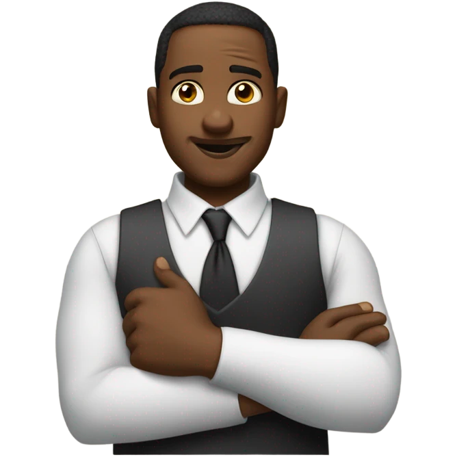 Amos newsome saying excuse me with his forearm out emoji