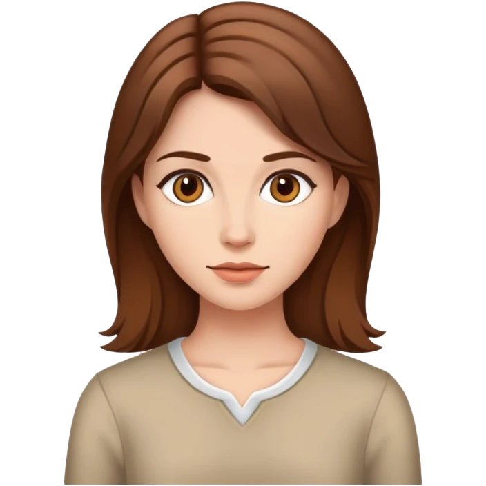 Woman with brown hair emoji