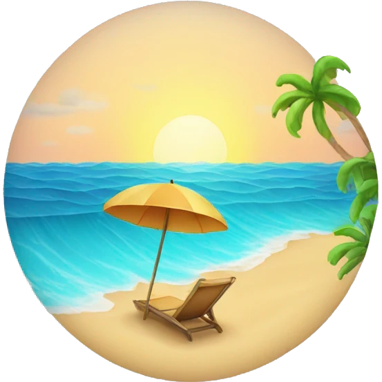 sea with a beach emoji