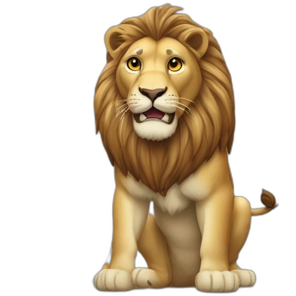 Un lion qui mange un zèbre emoji