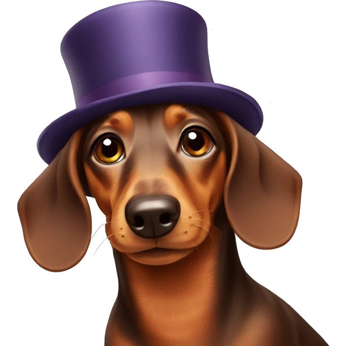 Dachshund with a hat emoji