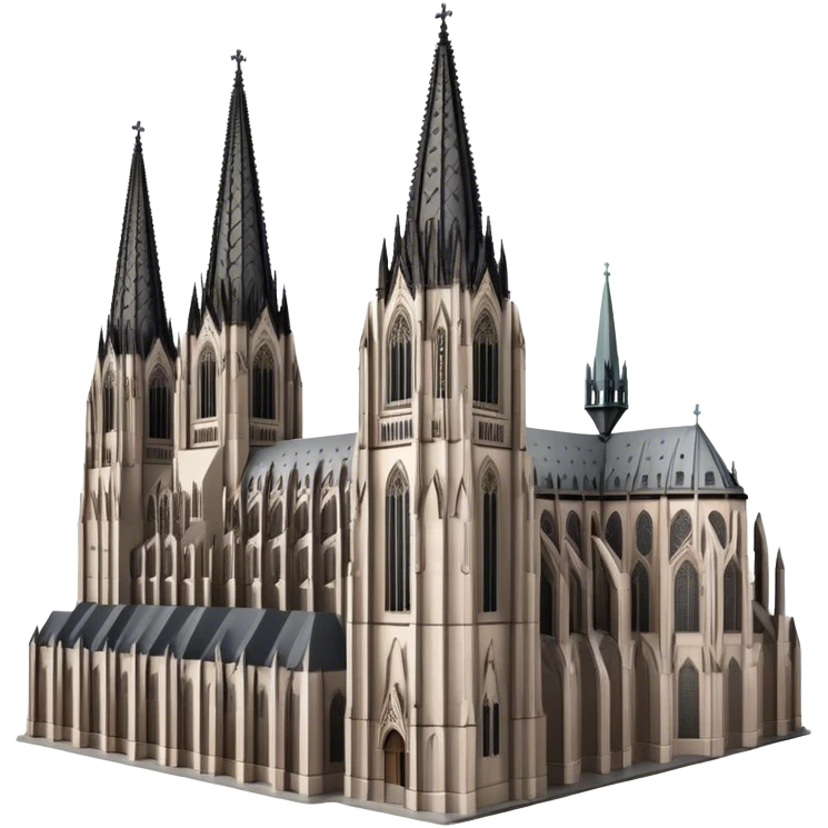 Cinematic Realistic Cologne Cathedral Landmark Emoji, showcasing Gothic architecture rendered with detailed stone textures and majestic, dynamic lighting. emoji