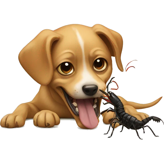 dog eating a scorpion  emoji