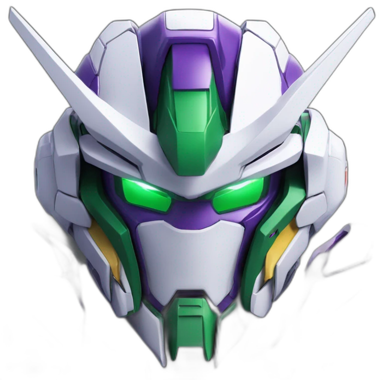 purple and green gundam barbatos face emoji