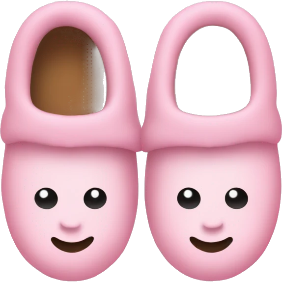 Baby pink Xmas slippers emoji