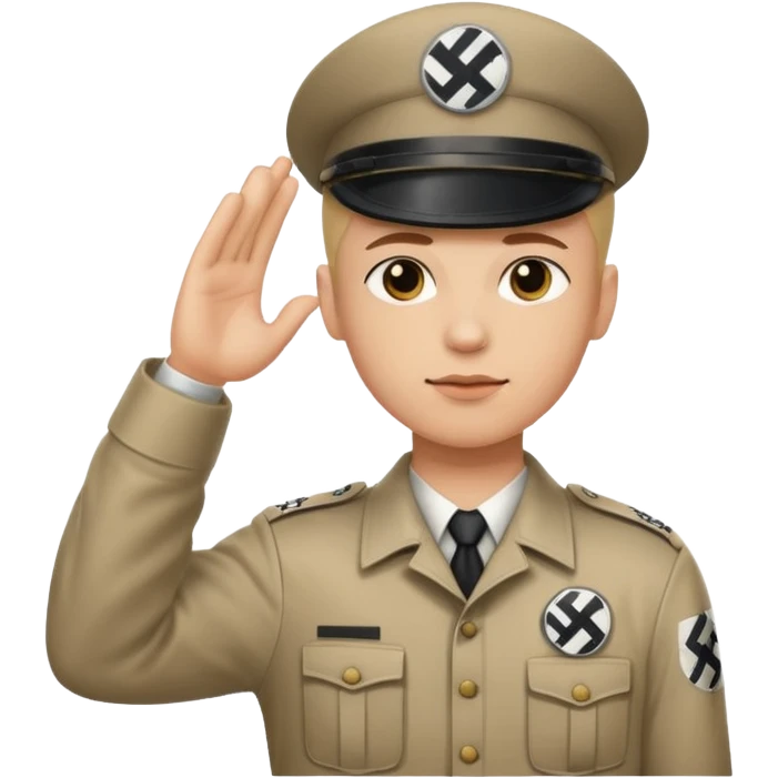 Hitler salute with nazi symbol on shirt emoji