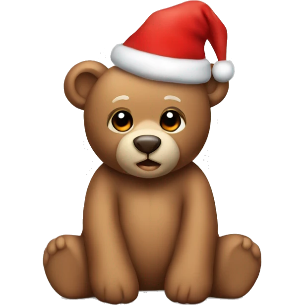 teddy bear wearing a christmas hat emoji