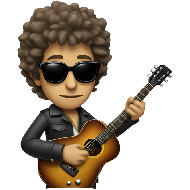 bob dylan with sunglases and guitar emoji