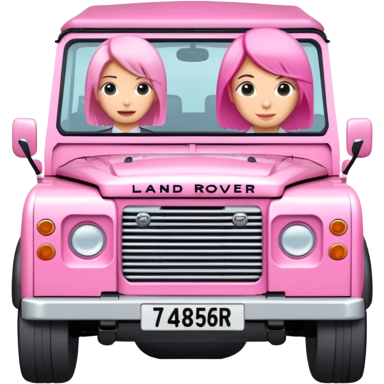 Pink Land Rover with HAIRDRESSER number plate emoji