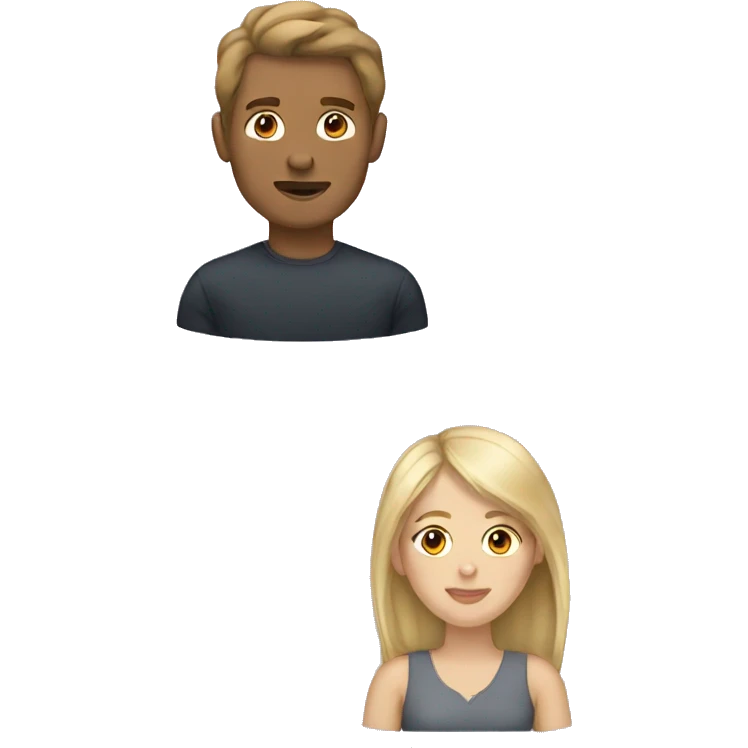Woman with brown hair man with blonde hair  emoji
