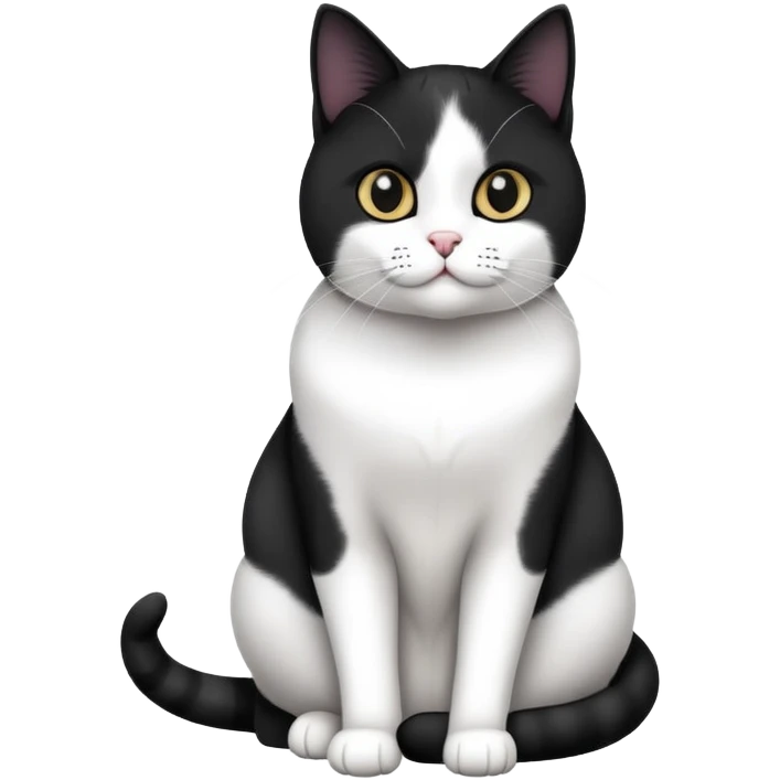 Black and white Devon cat sitting emoji