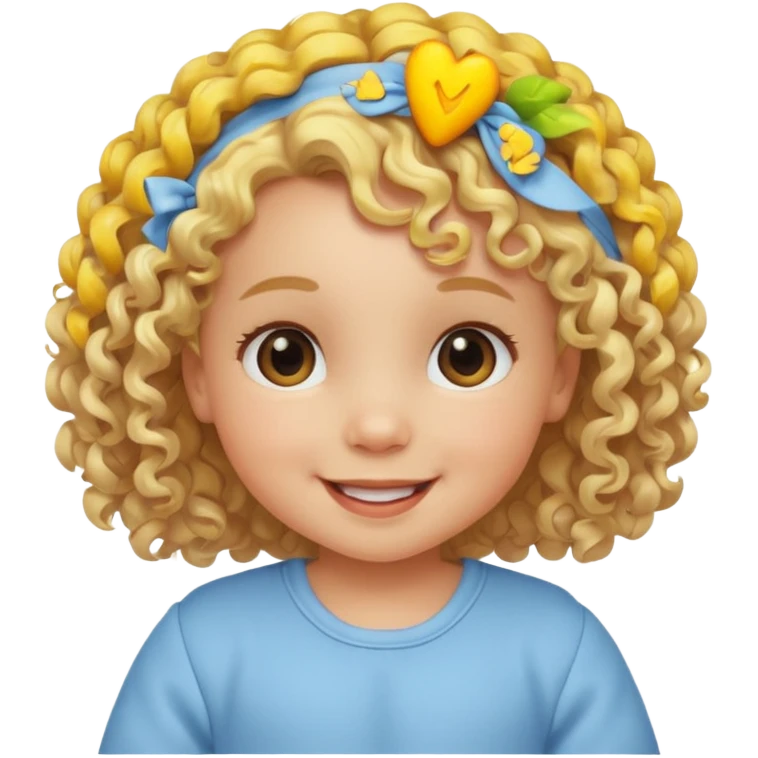 curly blonde hair baby emoji