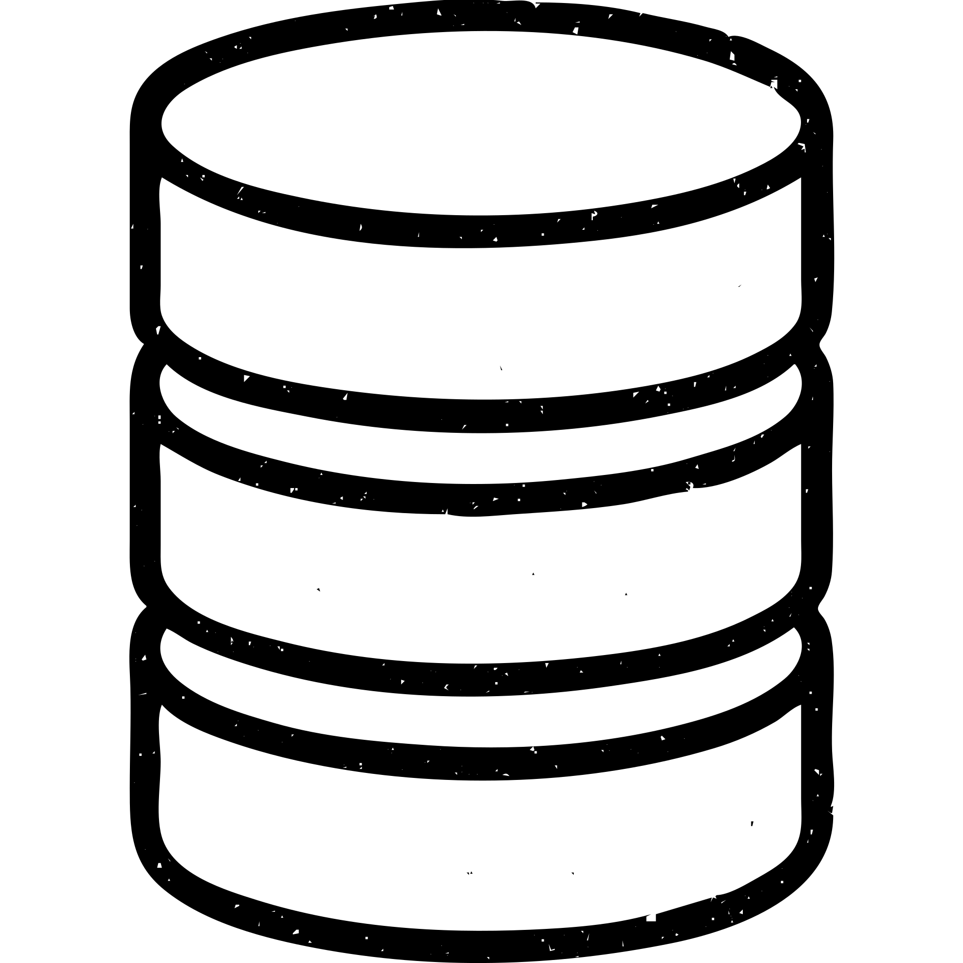minimalist outlined hoard of database cylinders with worn distressed effect emoji