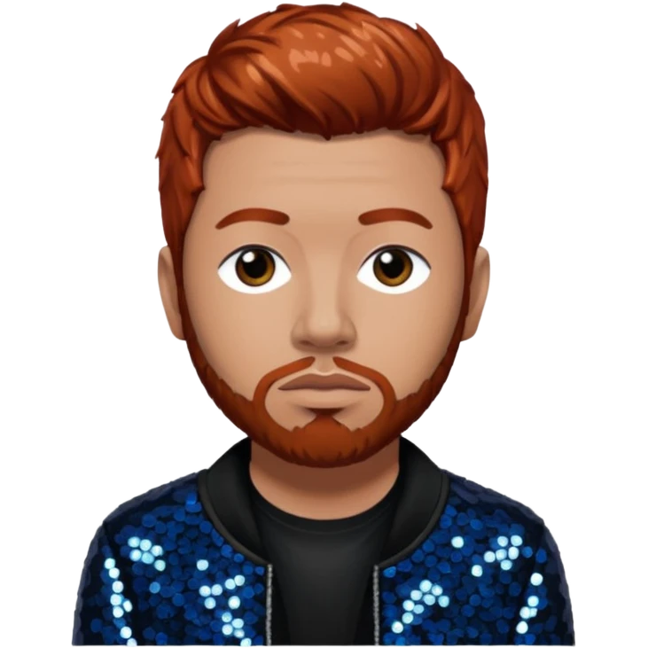 Abe Cunningham from Deftones with auburn hair, light skin, black sequin outfit emoji