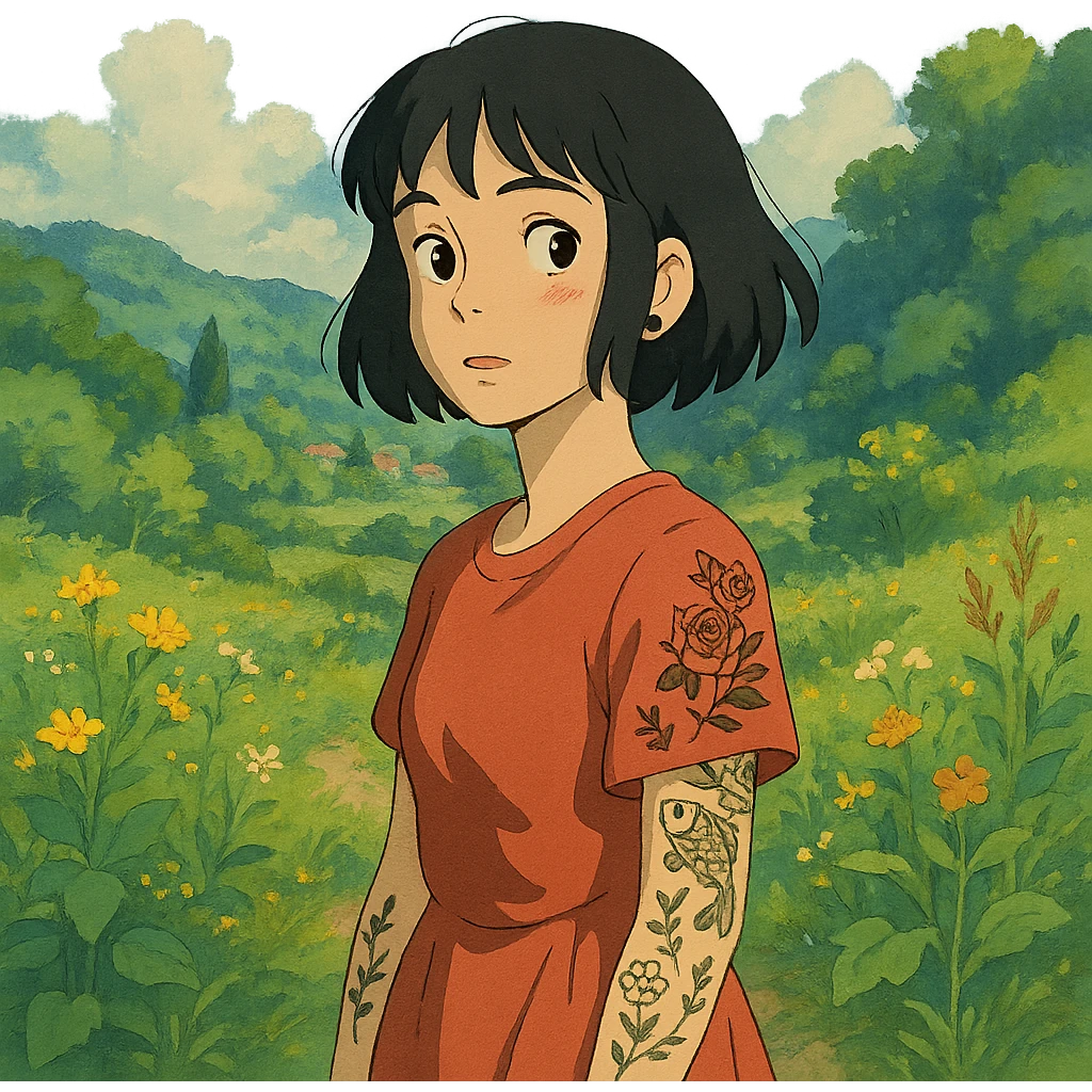 tattooed girl emoji