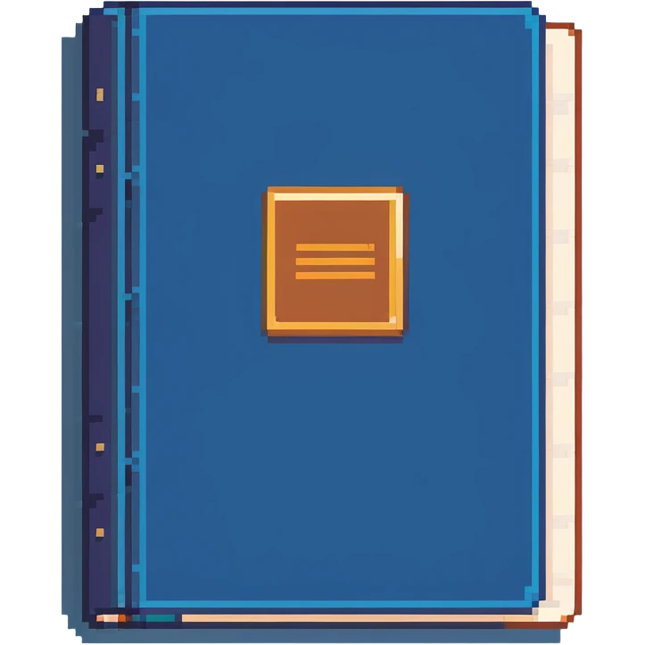 closed blue book with gold title emoji