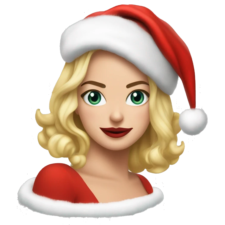 Margot Robbie as santa claus emoji