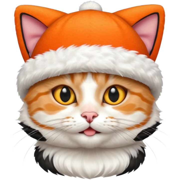 cat wearing a hat made out of sushi emoji