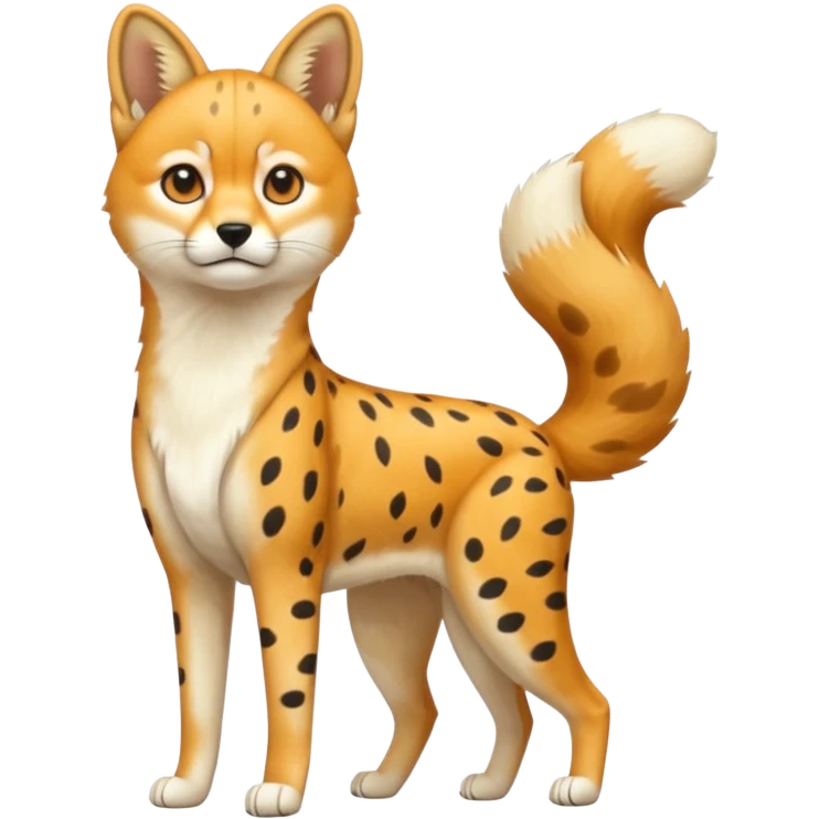 Cheetah-serval-shiba-inu-hybrid, full body emoji