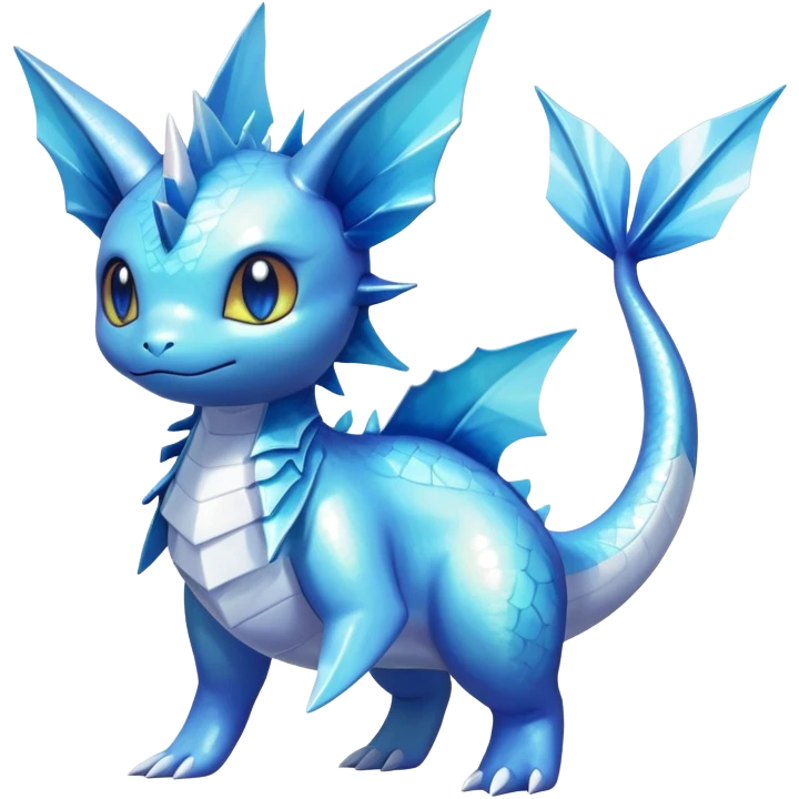 Shiny iridescent Vaporeon-Latios-fakemon-hybrid emoji