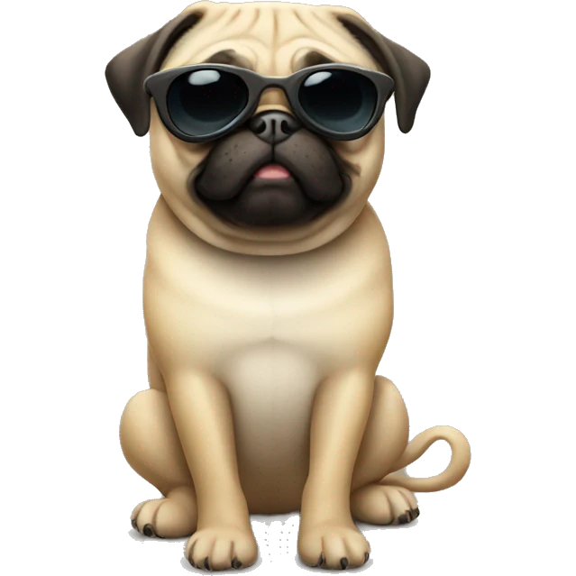 pug wearing sunglasses emoji