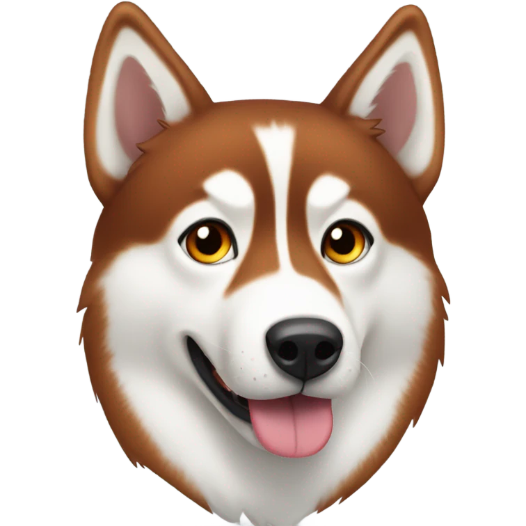 Red husky amber eyes snow nose with tongue out  emoji