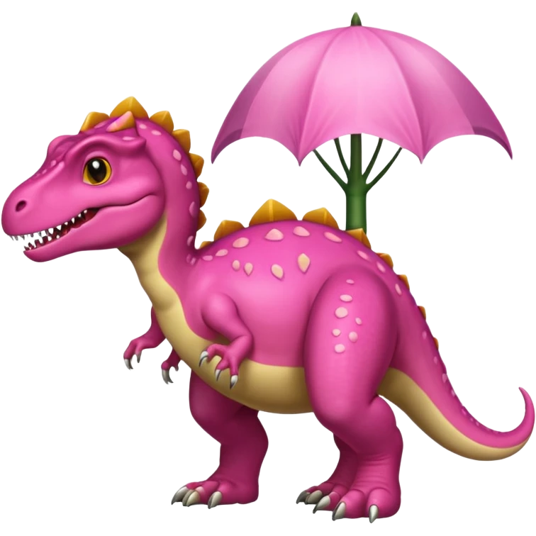 Crea un emoji de un dinosaurio de color rosa, que sea como este 🦖, que sea un tiranosuarus rex emoji