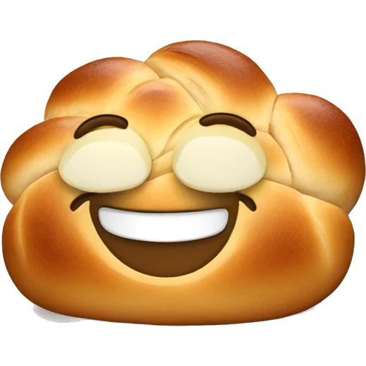 Challah bread that smiles emoji