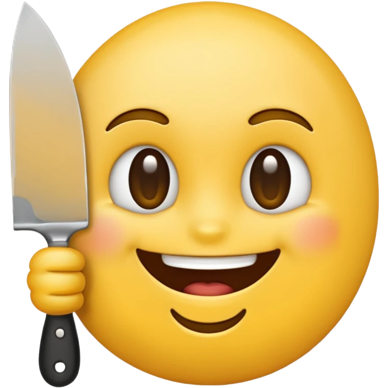 Smile emoji holding knife emoji