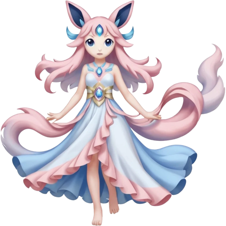 Pastel Absol-Sylveon-Umbreon- fusion (full body) emoji