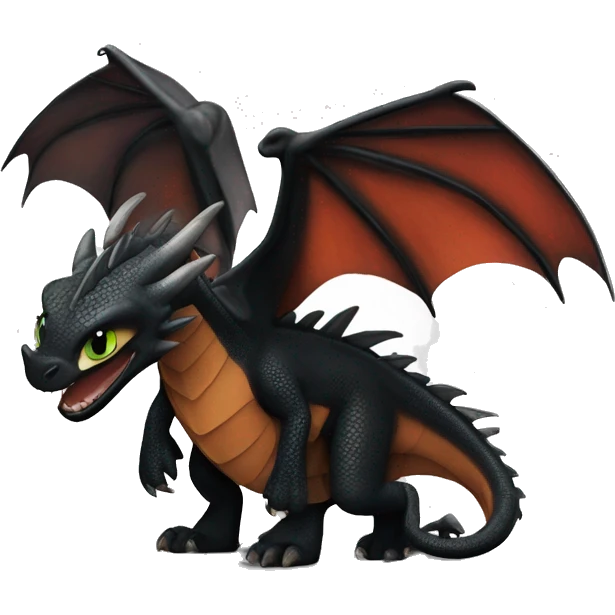 Dragón negro furia nocturna how to train your dragon emoji