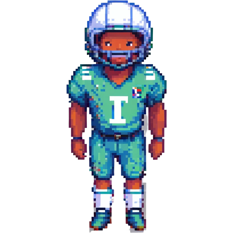 pixel art football player standing with simple background emoji