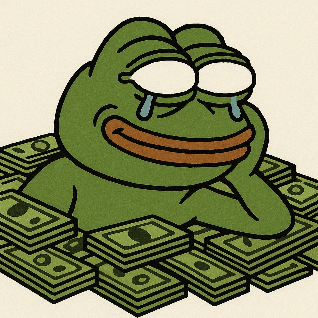 happy person napping on mattress of money emoji