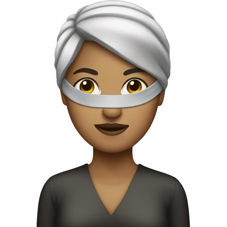 Short haired woman with blindfold emoji