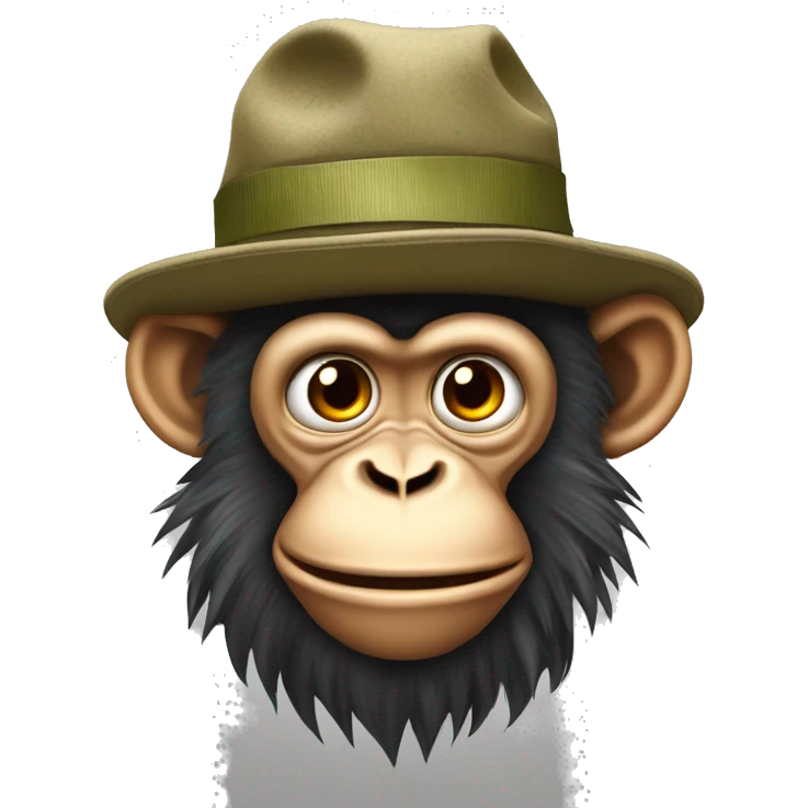 insame crazy monkey with silly hat in war emoji